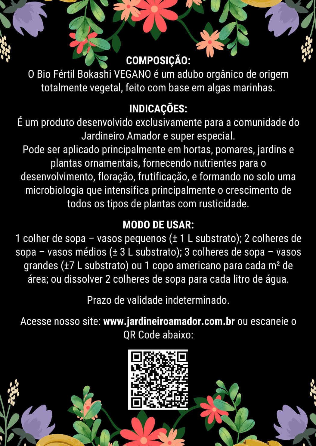 Flyer Bokashi vegano do Jardineiro Amador trás