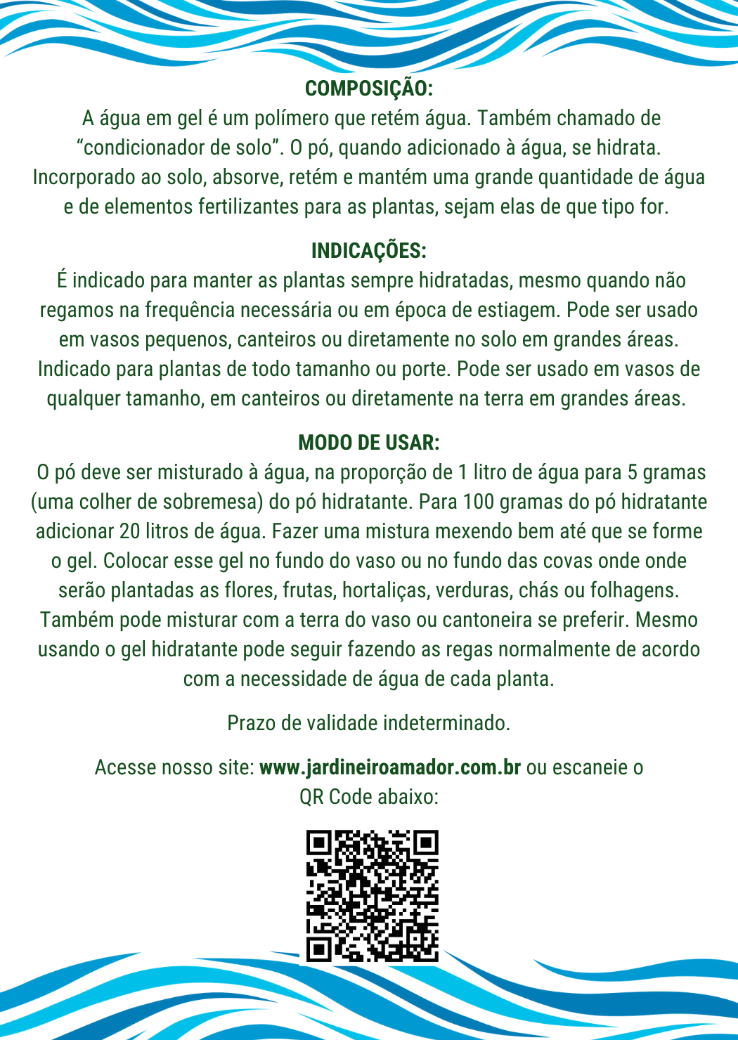 Flyer Agua em Gel Verso